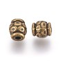Tibetan Style Alloy Beads, Lead Free & Cadmium Free, Barrel, about 6mm in diameter, 6mm long, hole: 2mm