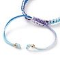Fabrication de bracelets en cordon tressé en polyester réglable, avec des perles en laiton, 304 anneaux de saut en acier inoxydable et perles de perles d'eau douce