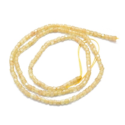 Natural Yellow Apatite Beads Strands, Faceted, Cube