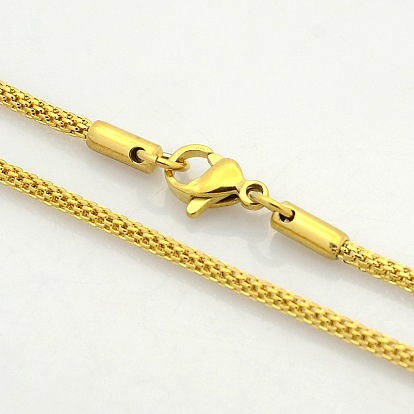 Women's Casual Style 304 Stainless Steel Lantern Chain Necklaces, with Lobster Claw Clasps, 17.7 inch(450mm)