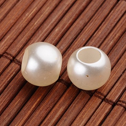 Acrylic Imitation Pearl Beads, Rondelle, 10x8mm, Hole: 5mm, about 1320pcs/500g