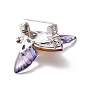 Moth Enamel Pin, Exquisite Insect Alloy Rhinestone Brooch for Women Girl, Platinum