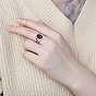 Кольца-манжеты shegrace 925 из стерлингового серебра, открытые кольца, с черной эпоксидной смолой, с печатью s925