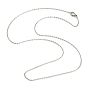 Collares de cadena de cable para mujer de acero inoxidable liso clásico 304 para hombre, con broches de langosta