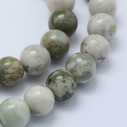 Brins de perles de jade de la paix naturelle, ronde