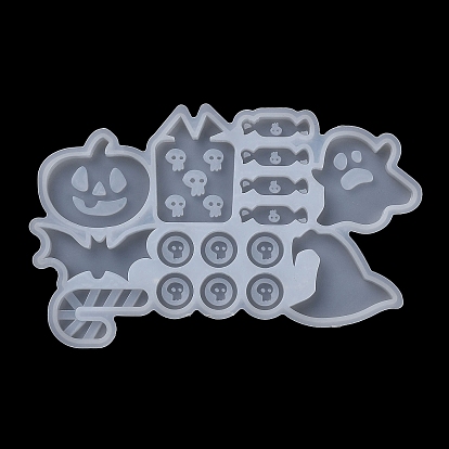 Хэллоуин тема призрак/конфеты/летучая мышь силиконовые формы своими руками, формы для литья смолы, для уф-смолы, изготовление изделий из эпоксидной смолы