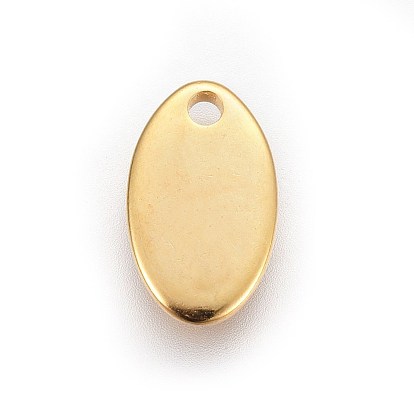 201 Stainless Steel Stamping Blank Tag Pendants, Oval