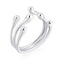925 Sterling Silver Claw Open Cuff Ring, Hollow Chunky Ring for Women