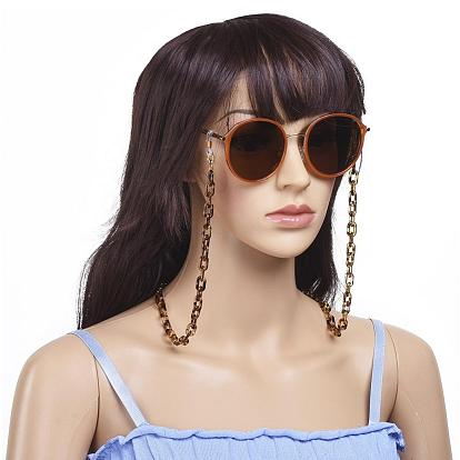 Chaînes de lunettes, tour de cou pour lunettes, avec des chaînes de trombones en acrylique, 304 fermoirs à pince de homard en acier inoxydable et extrémités en caoutchouc