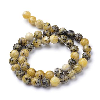 Natural Yellow Turquoise(Jasper) Beads Strands, Round