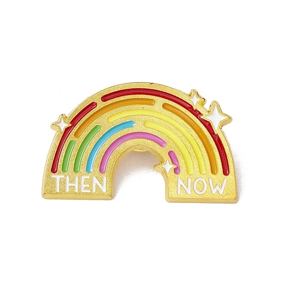 Rainbow Color Pride Colorful Enamel Pin, Gold Plated Alloy Badge for Backpack Clohtes