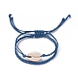 Adjustable Braided Bead Bracelet Sets, with Cowrie Shell Beads and Waxed Polyester Cord
