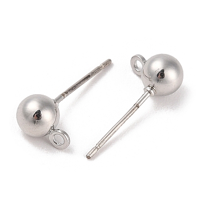 Silver Alloy Stud Earring Findings, with Horizontal Loops & 925 Sterling Silver Pin