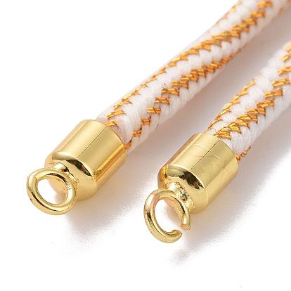 Nylon bracelets de cordon, pour la fabrication de bracelets à breloques connecteurs, avec fermoirs à pinces de homard dorés et rallonges de chaîne, plaqué longue durée, sans cadmium et sans plomb