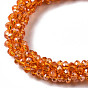Bracelets extensibles en perles de verre transparentes à facettes, perle plaquée lustre, rondelle