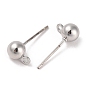 Silver Alloy Stud Earring Findings, with Horizontal Loops & 925 Sterling Silver Pin