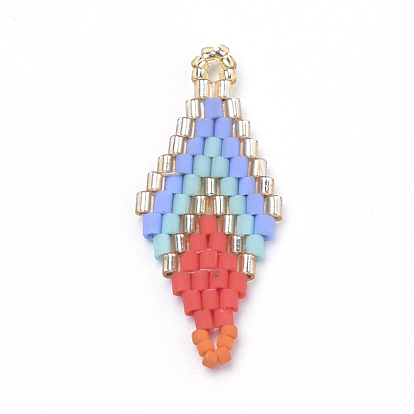 MIYUKI & TOHO Japanese Seed Beads, Handmade Links, Rhombus Loom Pattern