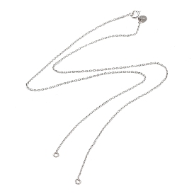 Plaqué rhodium 925 chaînes de câbles en argent sterling, fabrication de colliers, pour la fabrication de colliers prénom, avec fermoirs à ressort et tampon s