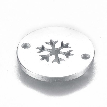 304 conectores de eslabones de acero inoxidable, plano y redondo con el copo de nieve, para la Navidad