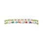 2Pcs 2 Style Glass Seed & Imitation Pearl & Brass Beaded Stretch Bracelets Set for Women