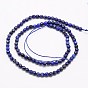 Lapis-lazuli, brins de perles naturels , facette, ronde, 4mm, Trou: 0.7mm, Environ 90 pcs/chapelet, 15.35 pouce