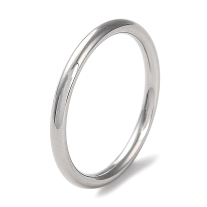 304 Stainless Steel Simple Plain Band Finger Ring for Women Men