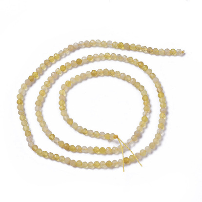 Natural Yellow Opal Beads Beads Strands, Faceted, Round