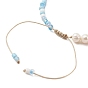 3 pcs 3 ensemble de bracelets en perles tressées avec graines de verre de couleur et perles naturelles, bracelets réglables en nylon
