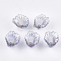 Transparentes bouchons acrylique de perles, couleur ab , fleur