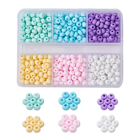 660Pcs 6 Colors Handmade Frosted Porcelain Beads, Flat Round