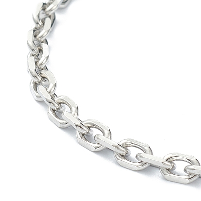 304 Stainless Steel Cable Chain Necklaces, with Lobster Claw Clasps, Faceted