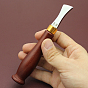 Инструмент для прессования кромки кожи из нержавеющей стали, с деревянной ручкой