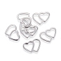 Valentine's Day 304 Stainless Steel Linking Rings, Heart with Heart