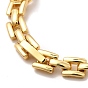 Pulsera de cadena de eslabones rectangulares de vidrio con cadenas de pantera, joyas de latón chapado en oro real 18k para mujer, sin plomo y cadmio