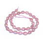 Naturel de fraise de quartz brins de perles, facette, ovale