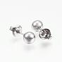 304 Stainless Steel Jewelry Sets, Pendant Necklaces and Ball Stud Earrings, Drop