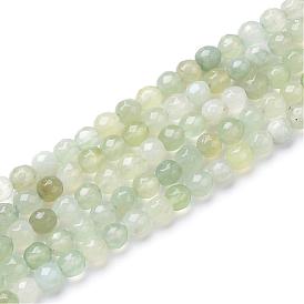 Nouveaux brins jade de perles naturelles, ronde à facettes