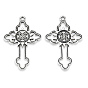 Tibetan Style Alloy Pendants, Cadmium Free & Lead Free, Cross with Cssml Ndsmd Cross God Father Religious Christianity
