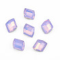 K9 Glass Rhinestone Cabochons, Pointed Back & Back Plated, Faceted, Parallelogram