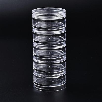 Polystyrene Bead Storage Containers, with 5 Compartments Organizer Boxes, for Jewelry Beads Small Accessories, Column