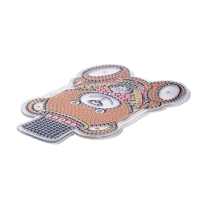 5d diy ours motif animal diamant peinture crayon porte-gobelet ornements kits, avec des strass de résine, stylo collant, plateau, colle argile et plaque acrylique