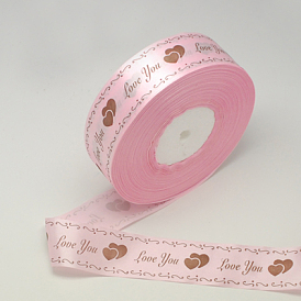 Wedding Ribbon, Single Face Satin Ribbon, Polyester Ribbon, Nice for Wedding Decoration, Valentine's Day, Heart with Love, 100yards/roll(91.44m/roll)