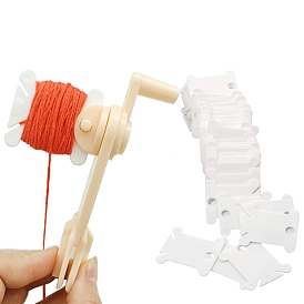 Plastic Manual Embroidery Floss Bobbin Winder, with Thread Winding Board, for Sewing Craft Thread Organizer