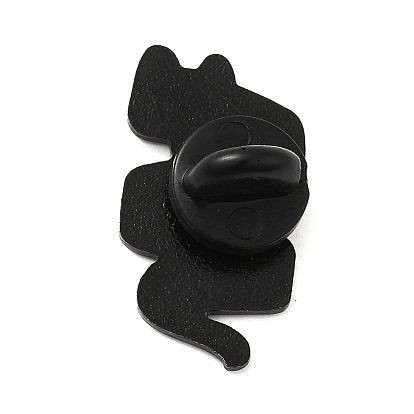Эмалированные булавки с кошачьей тематикой, броши из черного сплава для электрофореза