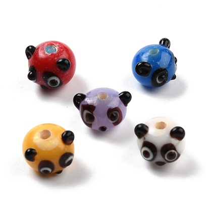 Handmade Lampwork Beads, Panda Head