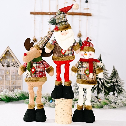 Рождественская ткань растяжимая стоячая кукла украшения, для домашнего украшения стола в помещении