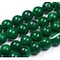 Perles synthétiques malachite brins, ronde
