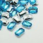 Faux diamant acrylique de taiwan cabochons dos et facettes, rectangle octogone