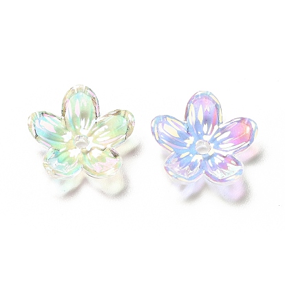 Transparentes bouchons fleur acrylique de perles, couleur ab , Flower 5 pétales