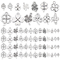 Pandahall elite 130 pcs 13 amuletos de trébol de aleación de estilo tibetano, Colgante de acero, 201 encantos de acero inoxidable, sin cadmio y níque y plomo